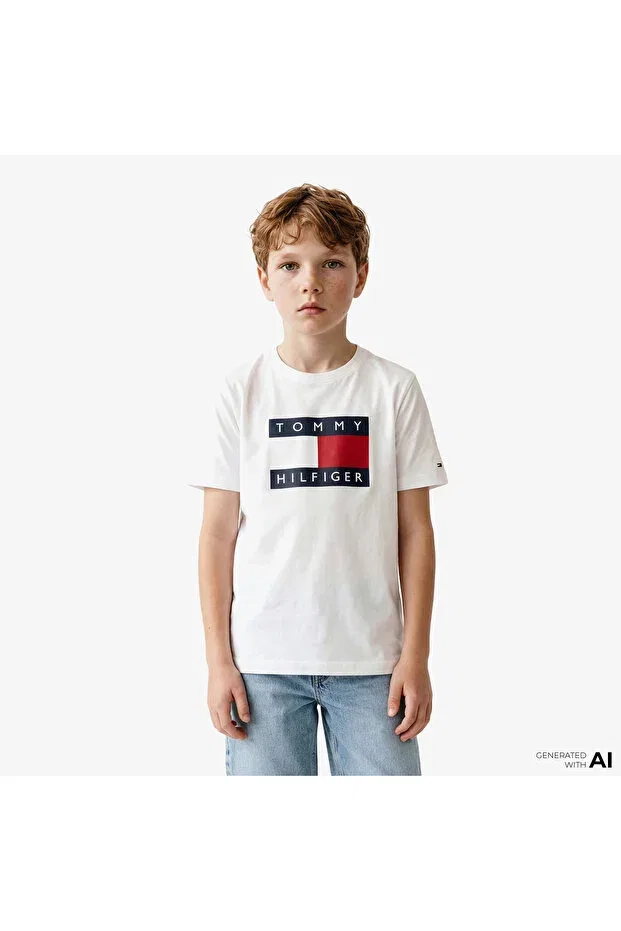 Детская футболка с длинным рукавом Tommy Hilfiger, White