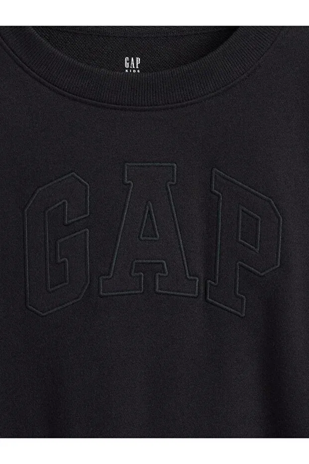 Детские свитшот для девочек хлопковый Gap, Black-000 — фото 2