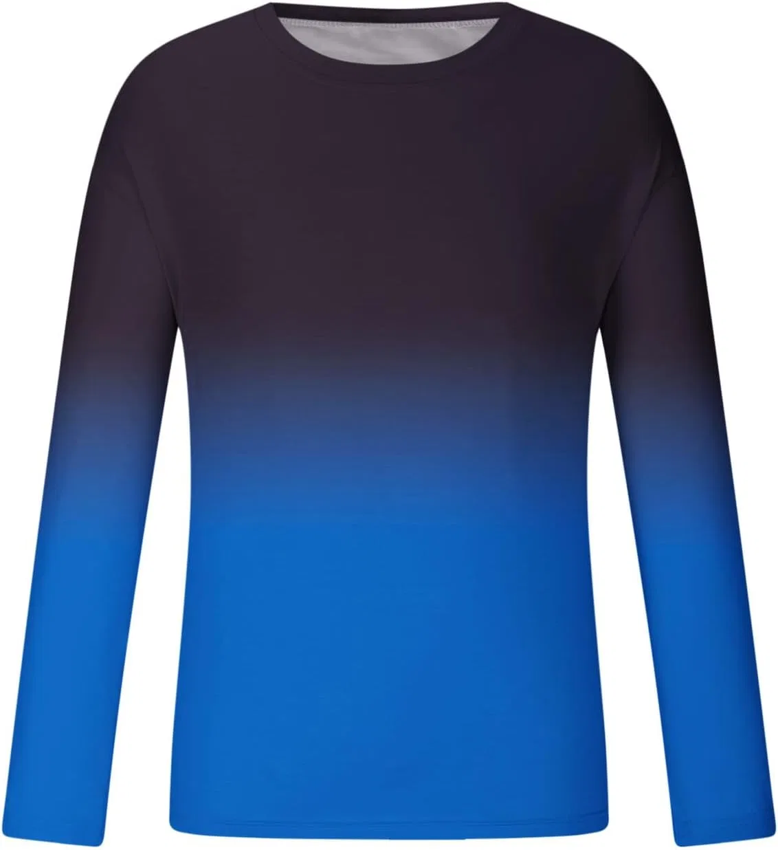Мужская свободная футболка с градиентом Long Sleeve Shirts for Men, Blue — фото 3