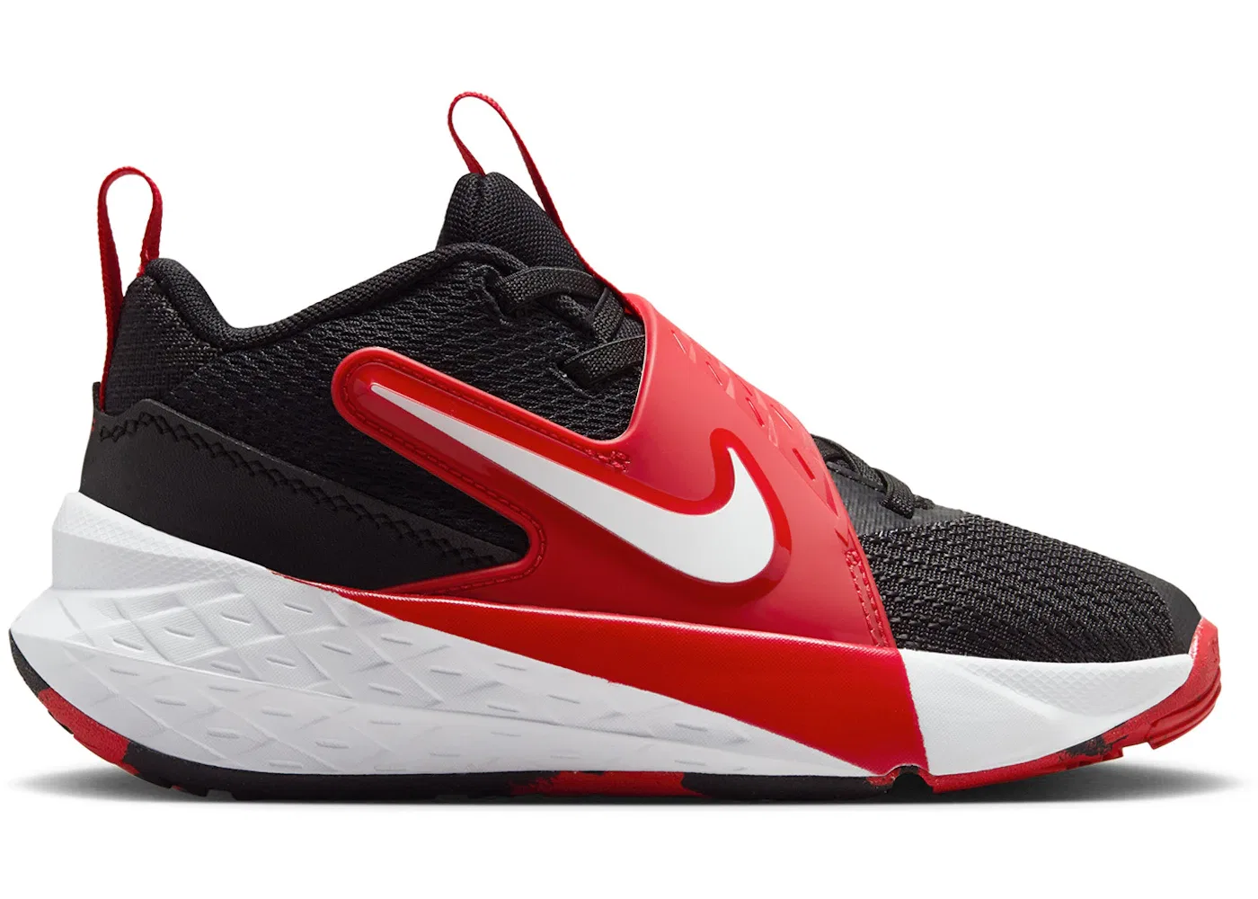 Детские кроссовки для мальчиков с длинным шнурком Nike Team Hustle D 12 Nike, Black/University Red/White