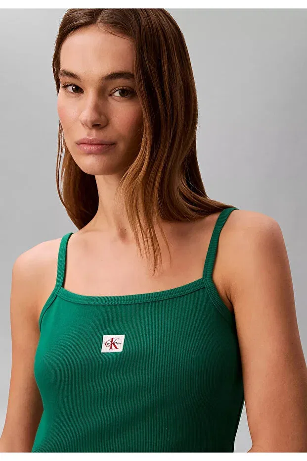 Женская футболка-кроп с принтом Calvin Klein, Green — фото 2