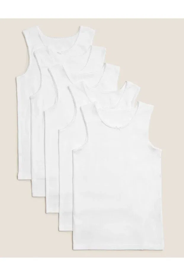 Детский комплект маек для девочек Marks & Spencer, White