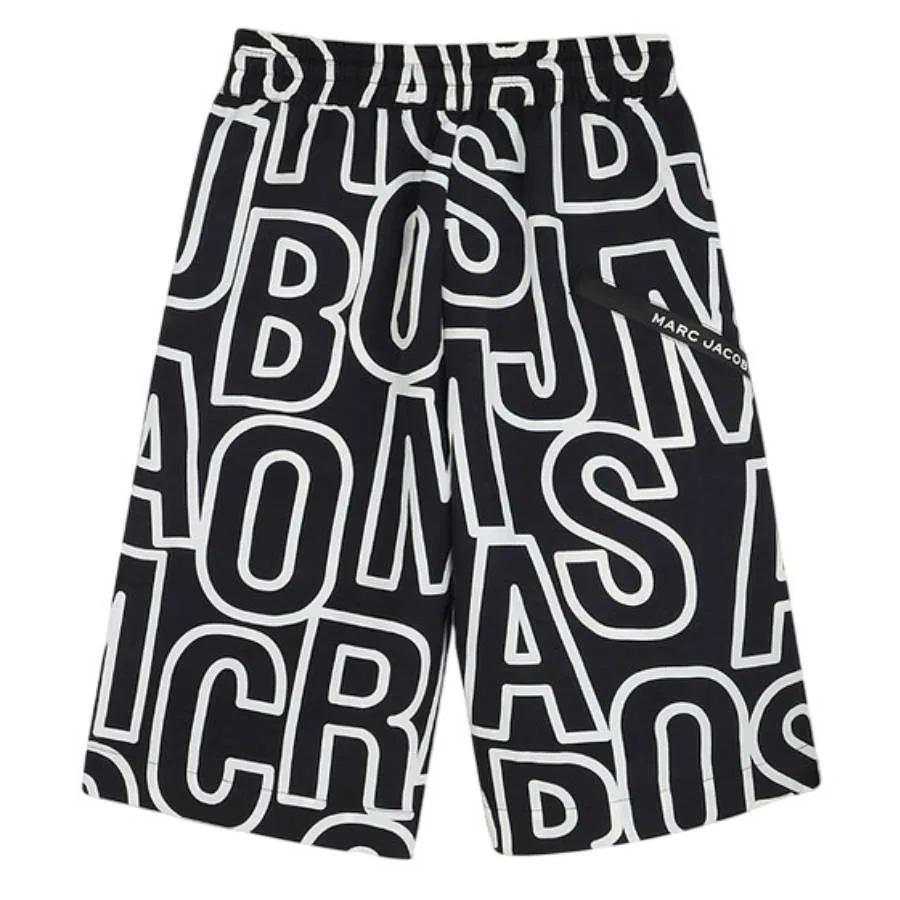 Шорты с принтом Monogram Logo Bermuda Little Marc Jacobs, Black — фото 2