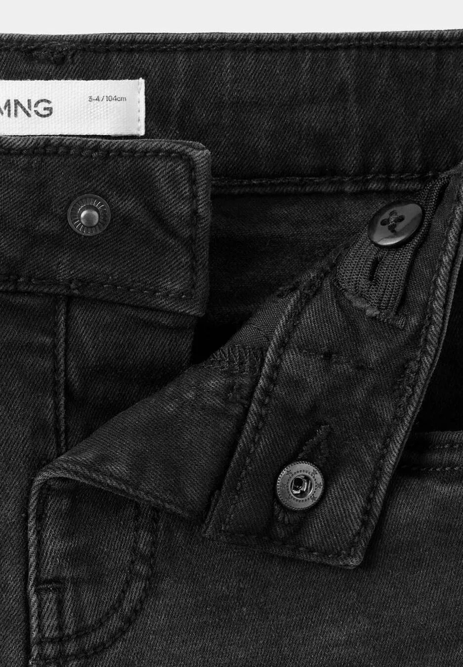 Детские джинсы прямого кроя Mango Kids, Black Denim — фото 4