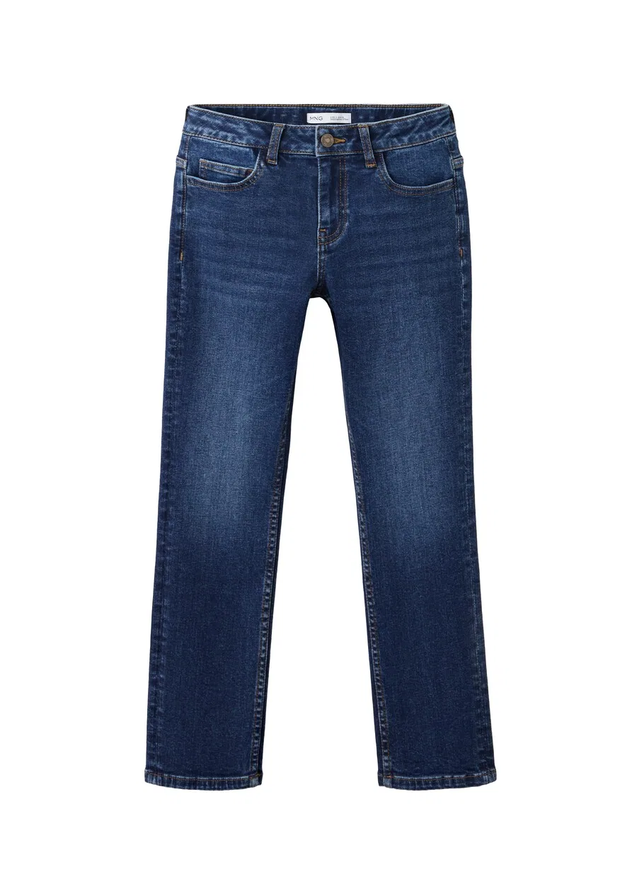 Детские джинсы MANGO KIDS Slim fit темно-синего цвета