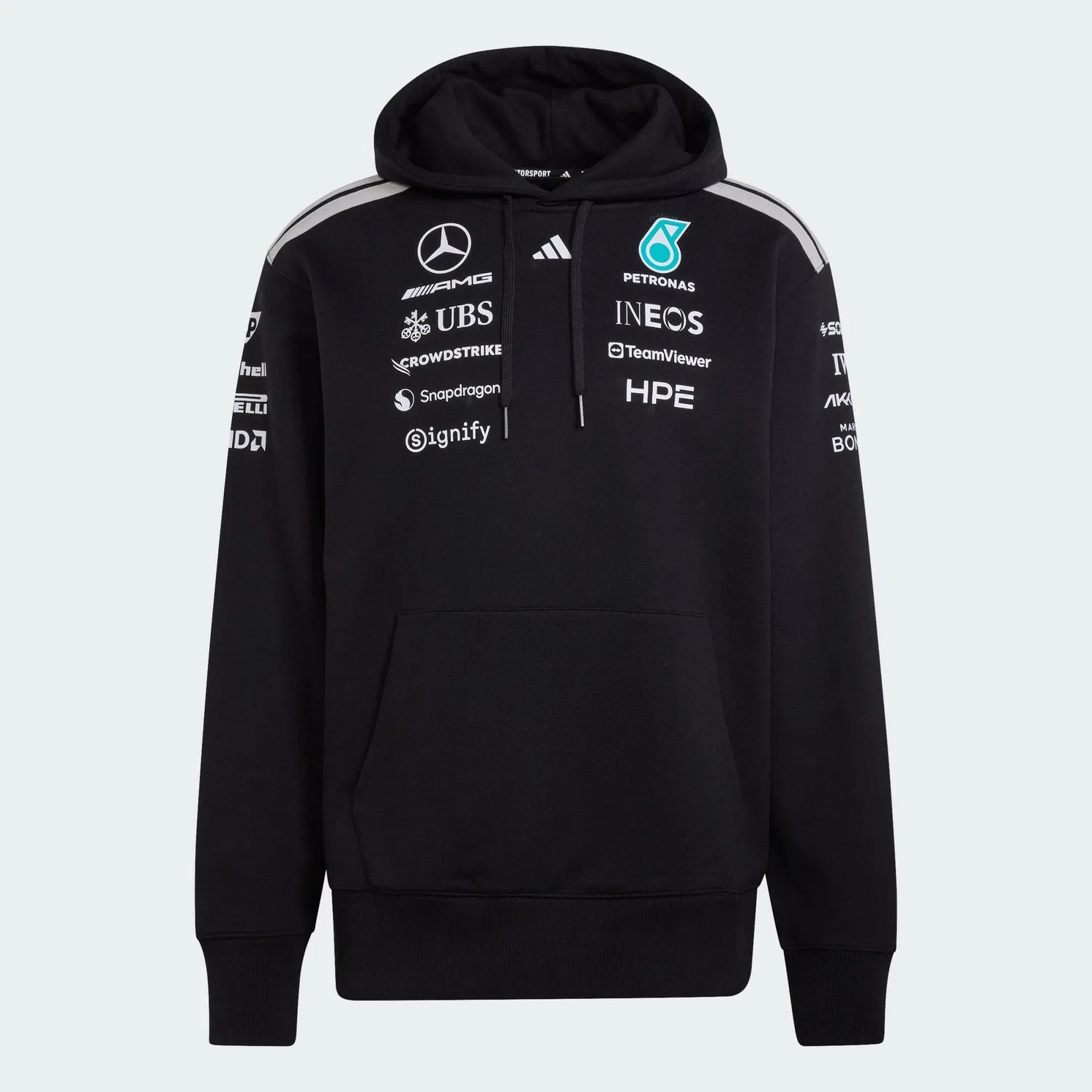 Мужской худи свободного кроя Mercedes-AMG Petronas Formula 1 Team Driver Hoodie Adidas, Schwarz — фото 2