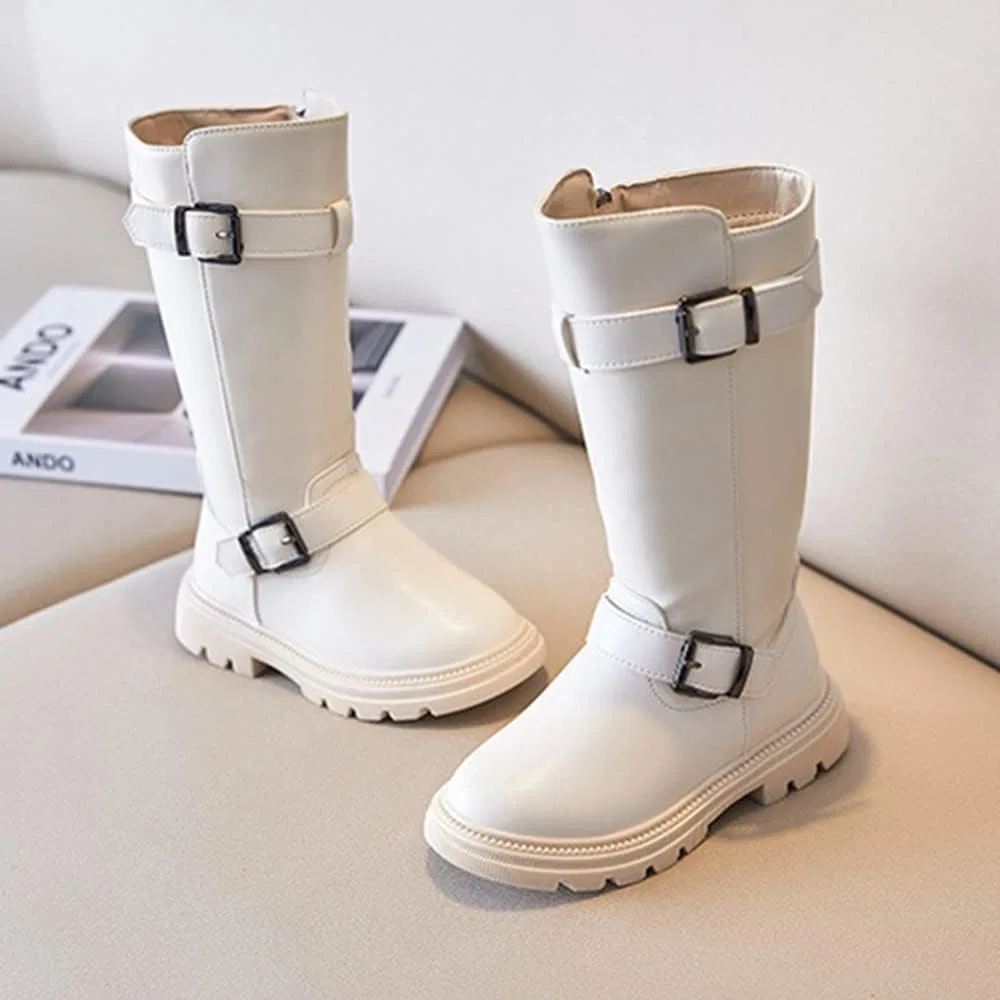 Детские зимние ботинки для девочек с молнией BININBOX, Beige — фото 3
