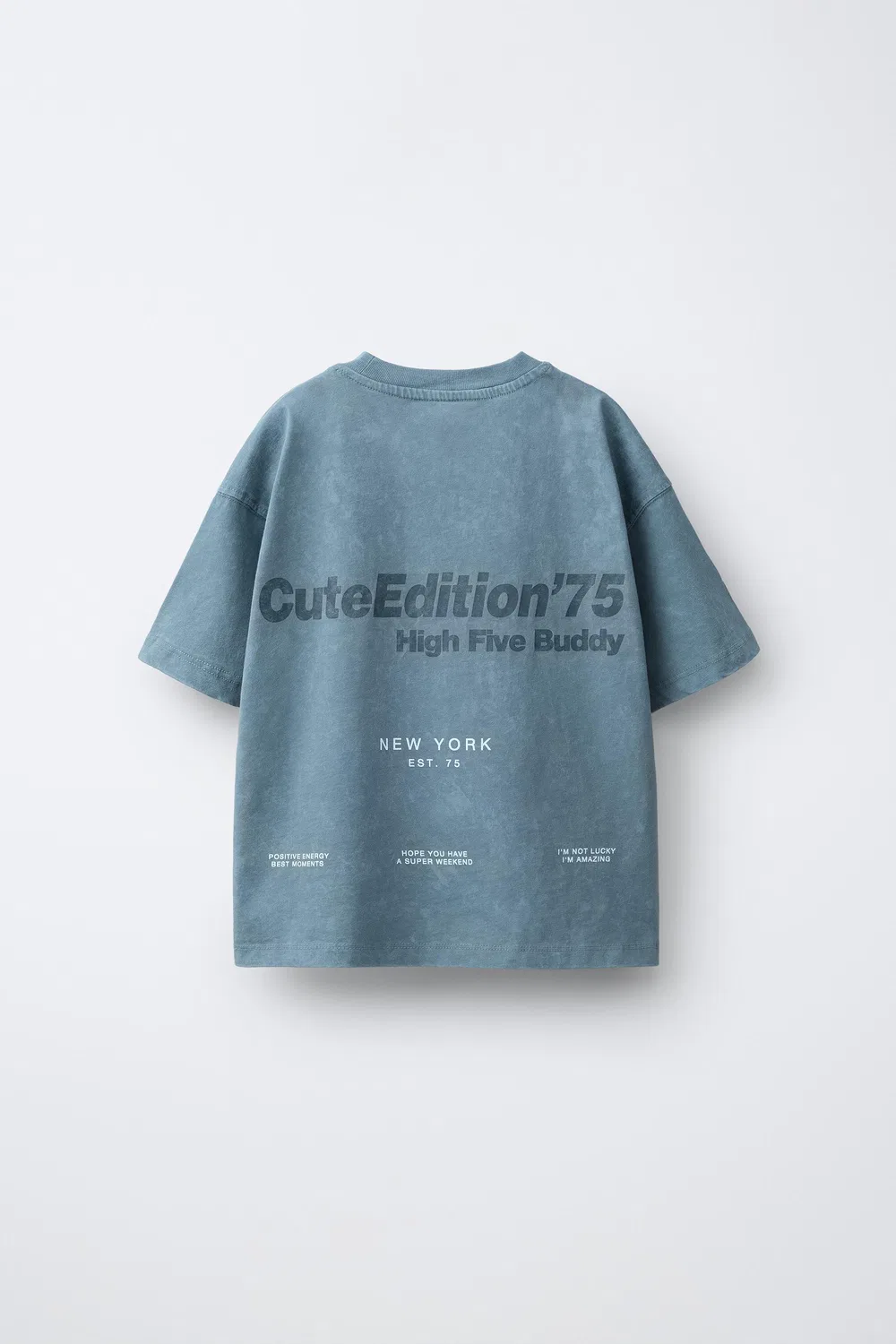 Футболка с рельефным принтом ZARA, Anthracite Grey — фото 2