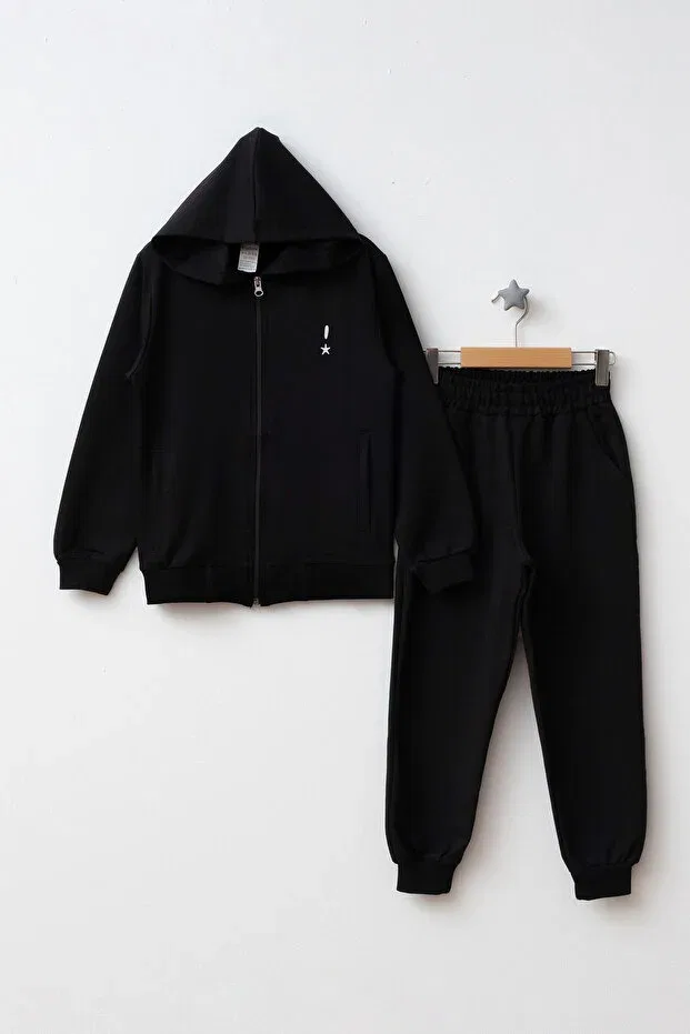 Детский спортивный костюм для девочек с принтом Beniizle, Black — фото 4