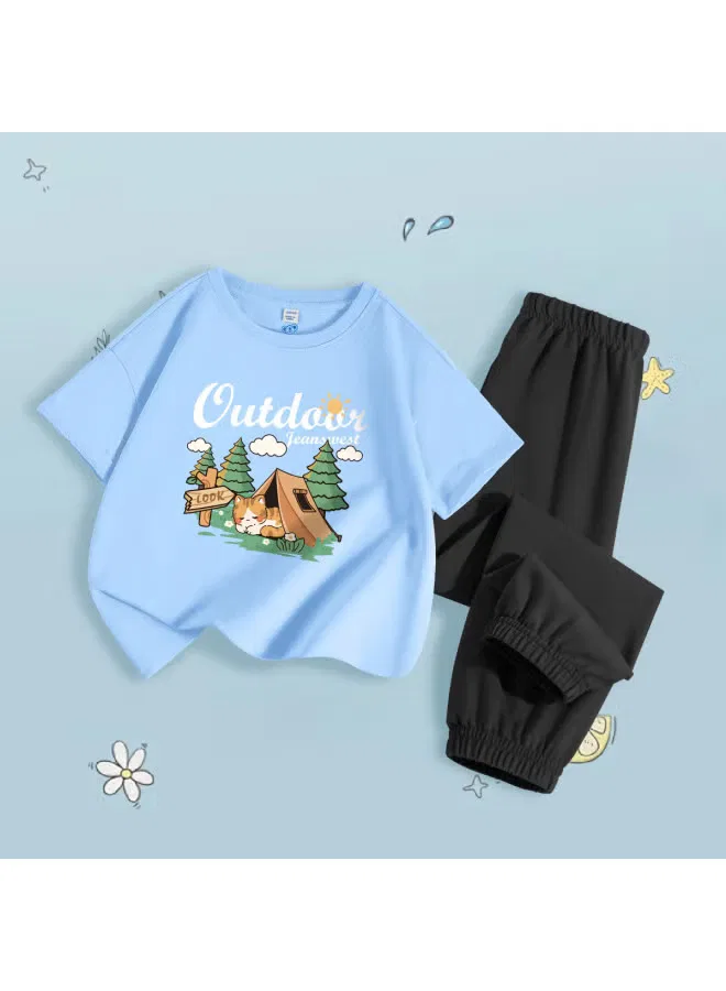 Комплект одежды с принтом для мальчика, модель Anti-Mosquito, Jeanswest, синий — фото 2