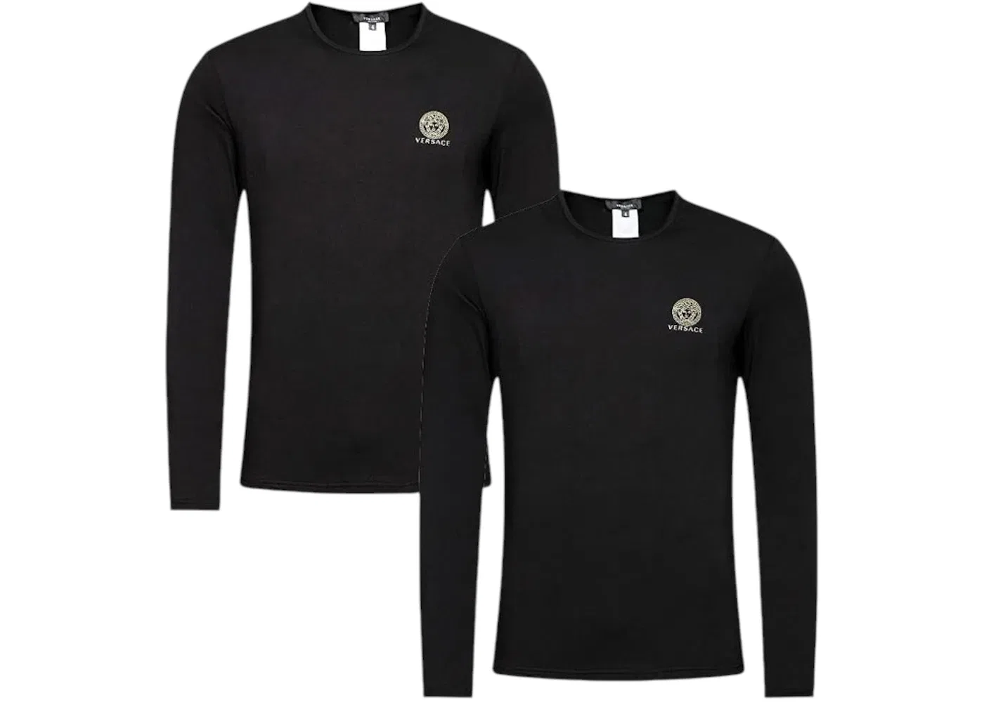 Мужской комплект футболок с длинным рукавом Versace Medusa, Black