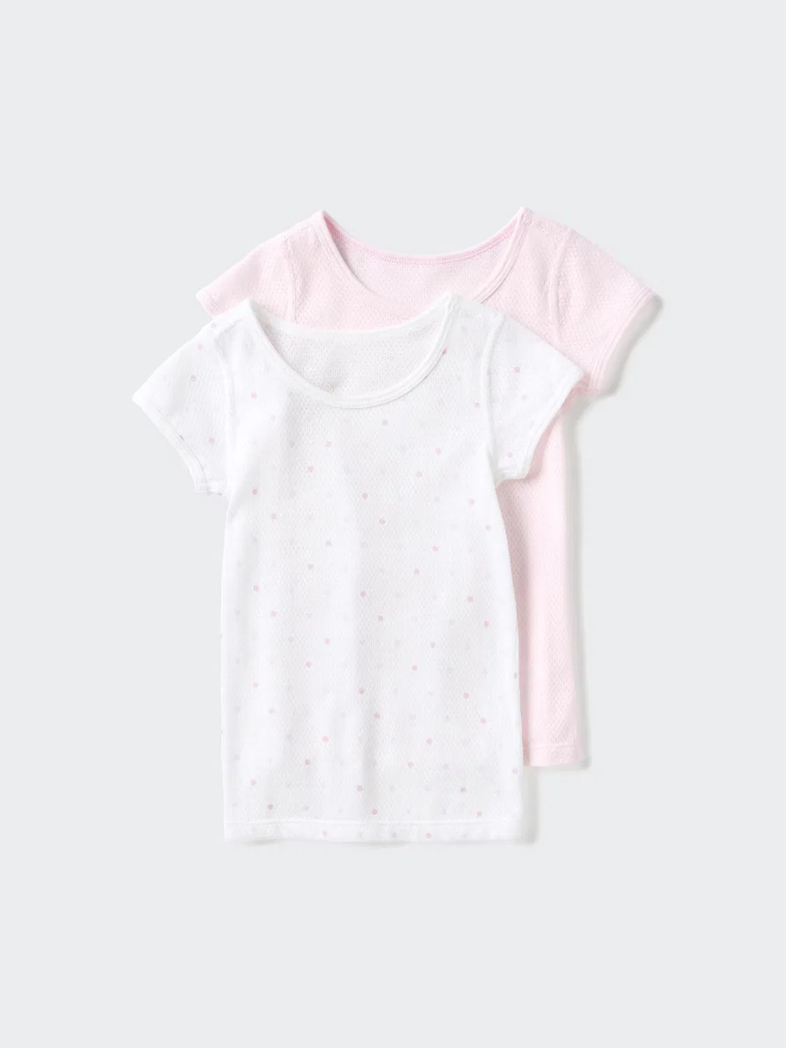 Футболка Uniqlo, комплект из 2 штук, сетчатая, розовый