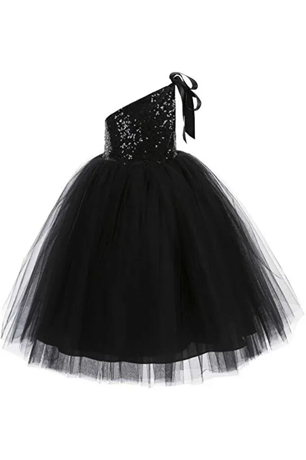 Детское платье для девочек с пайетками Peza, Black
