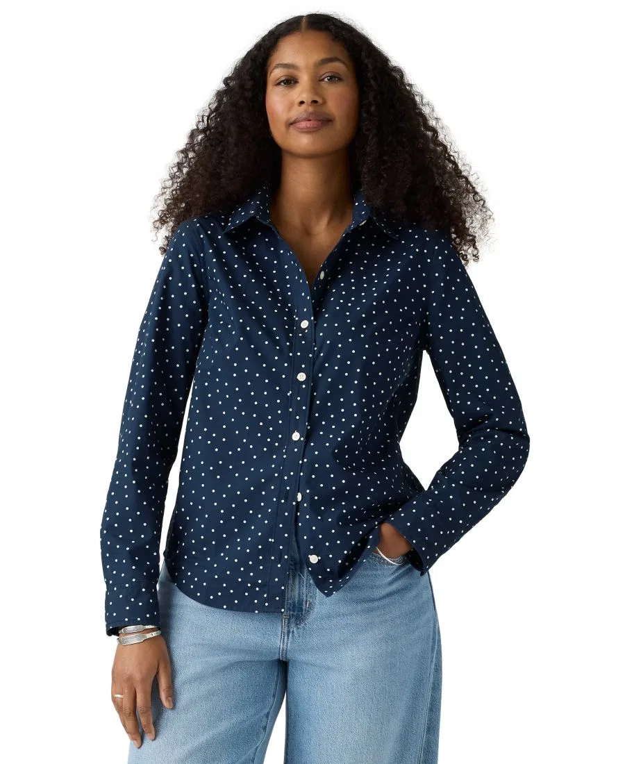 Женская рубашка Carlile Classic Poplin Long-Sleeve с длинным рукавом Levi's, Inga Dot Navy Blazer — фото 2
