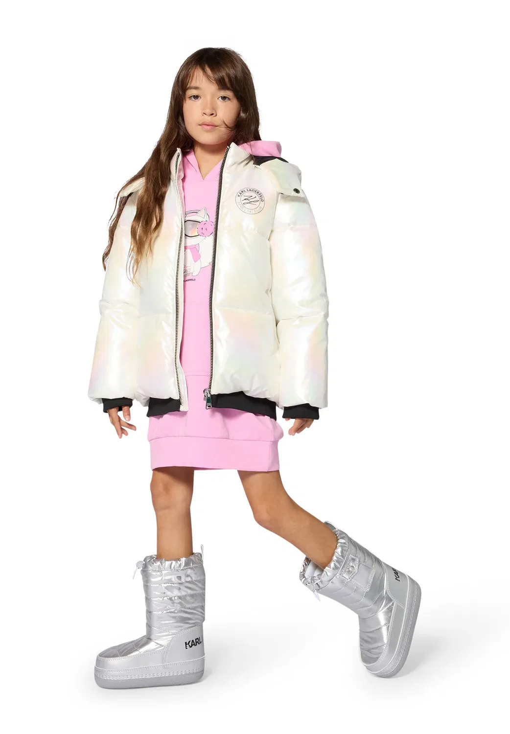 Пуховая куртка - зимняя куртка Karl Lagerfeld Kids, White