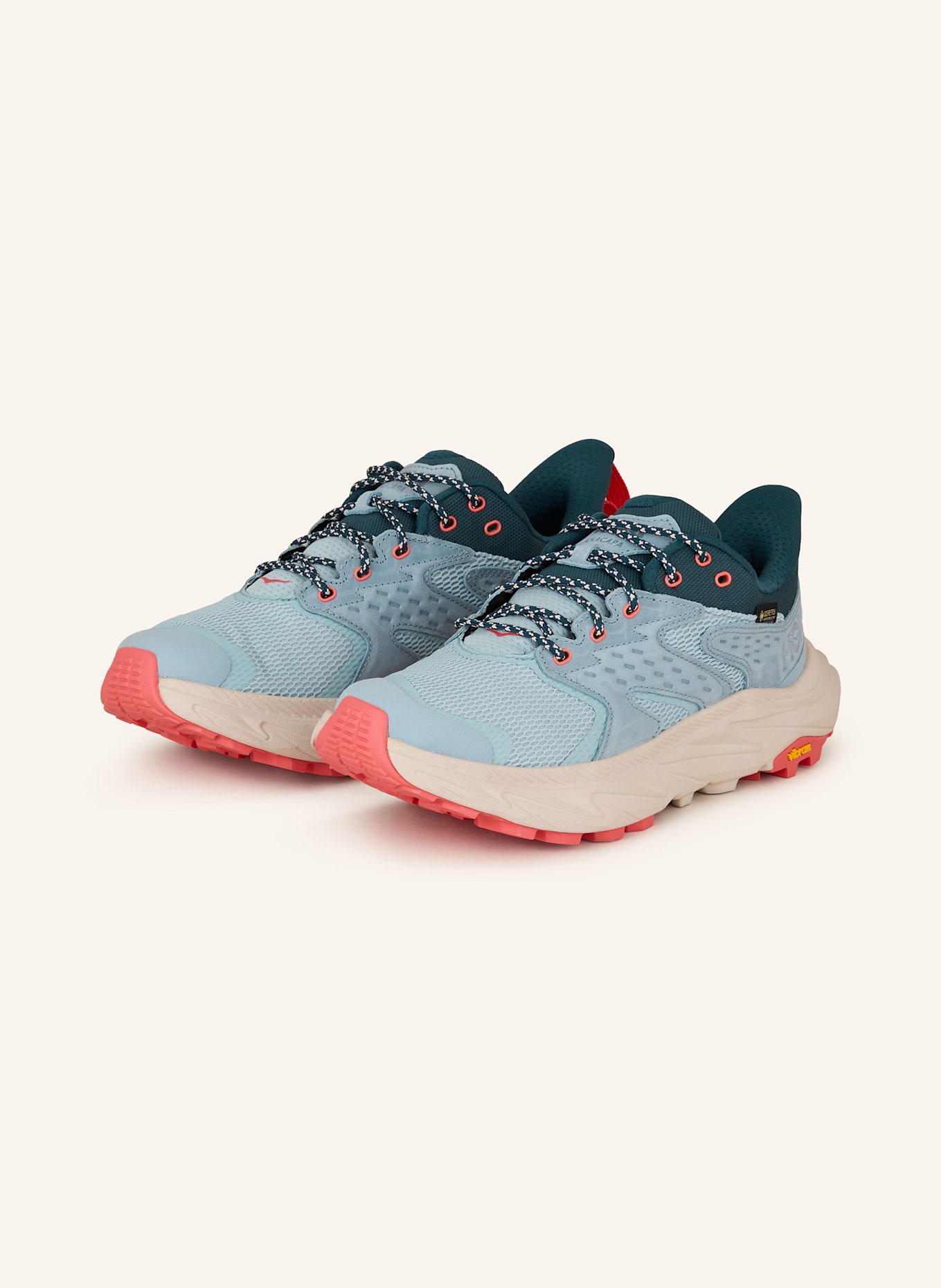 Женские кроссовки Hoka Anacapa 2 низкие из кожи и текстиля, светло-голубой