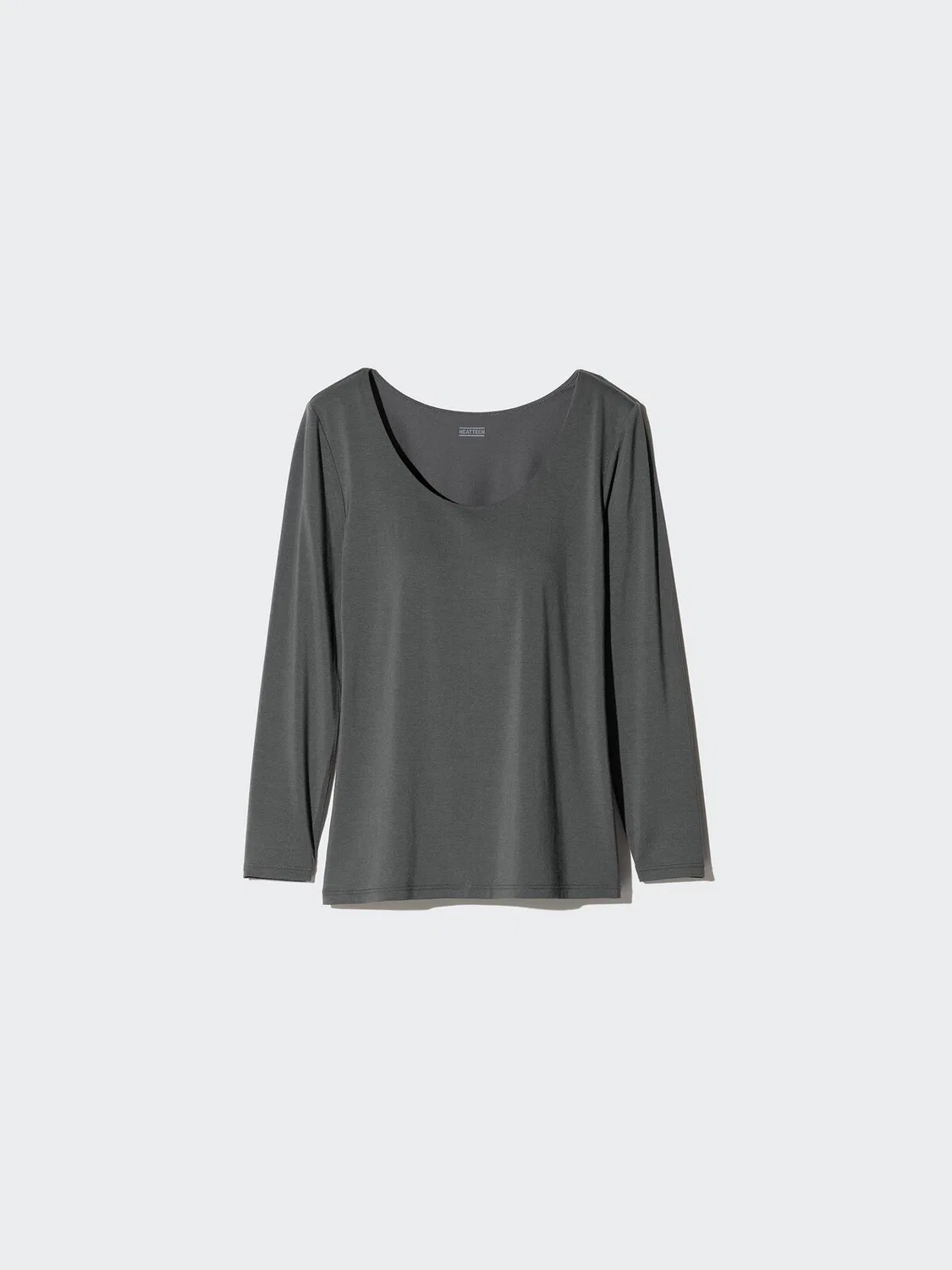 Футболка Uniqlo Heattech, с U-образным вырезом и рукавом 8/10, белый — фото 3