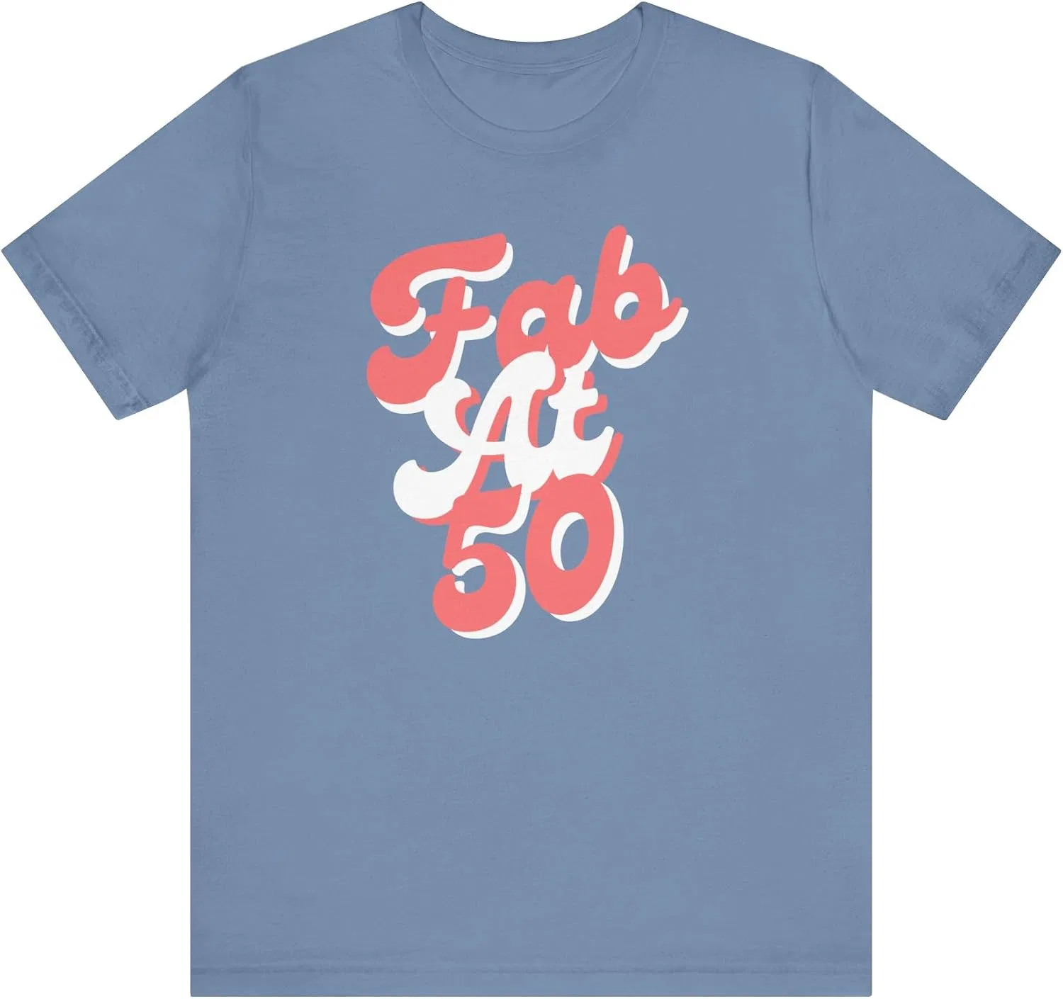 Женская футболка с принтом Fab at 50 Bella Canvas 3001, Steel Blue