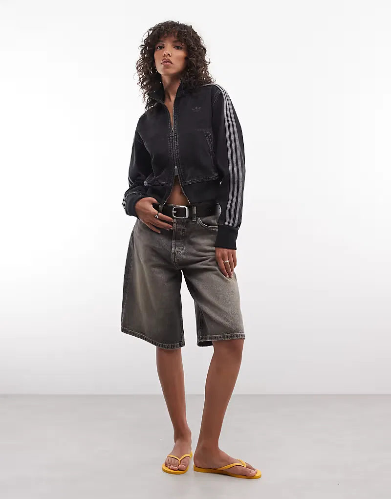 Спортивная куртка Adidas Originals Firebird из денима, черный — фото 3