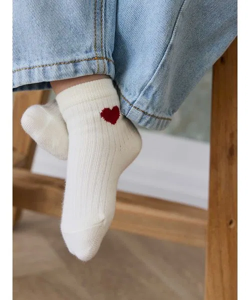 Детские носки с принтом Bellamy Heart Urban Red JAMIE KAY, Off White — фото 2