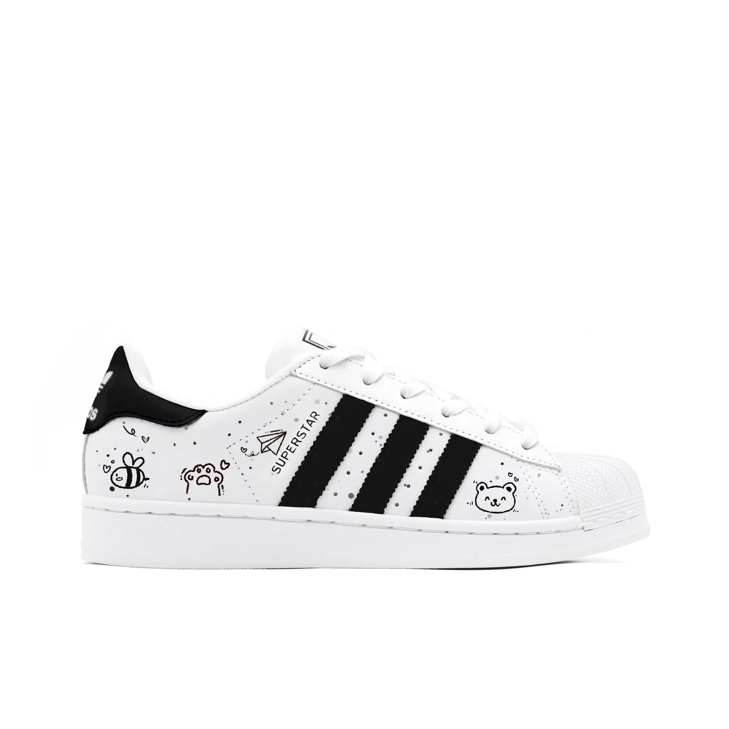 Детские кроссовки для скейтбординга с низким силуэтом Superstar 2 Adidas Originals, Black White — фото 3