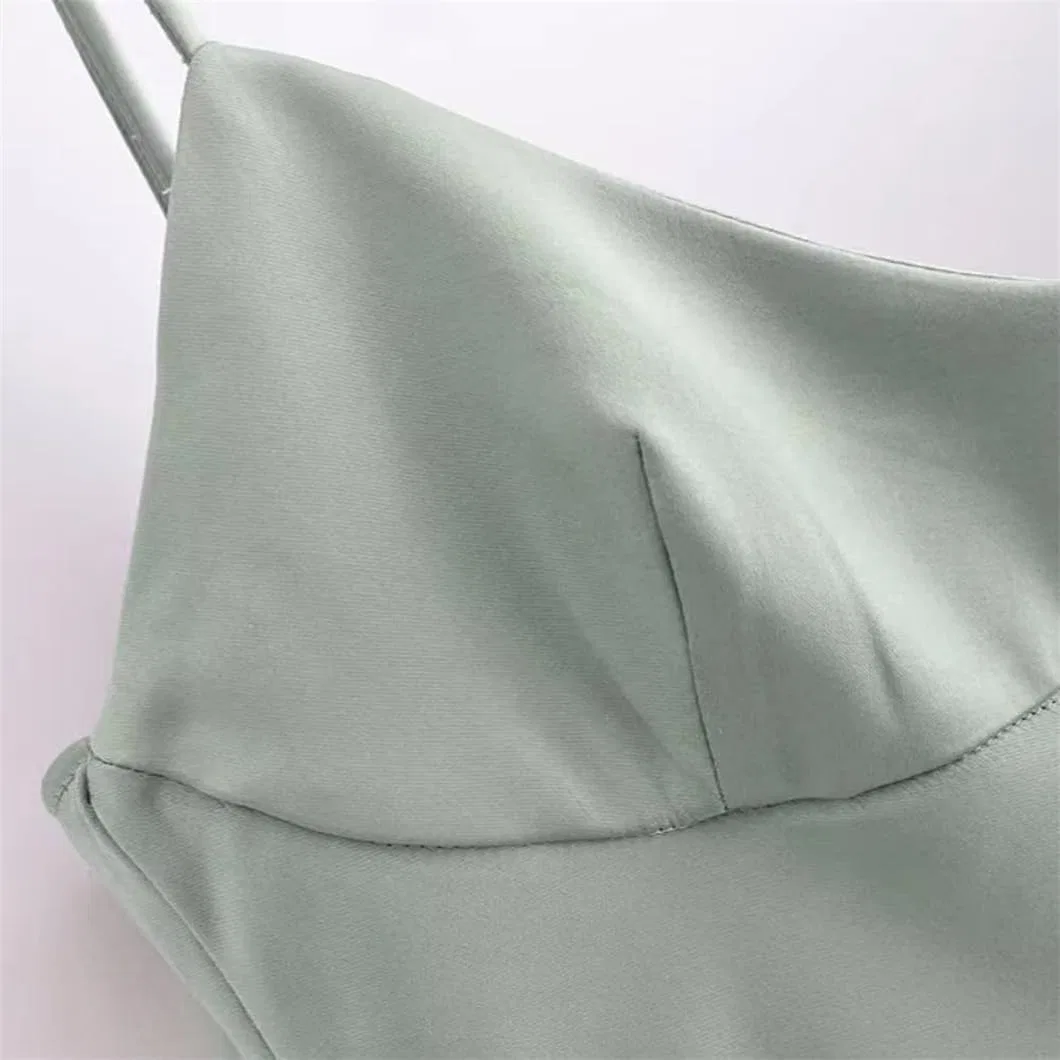 Женское летнее платье-футляр с открытой спиной Generic, Lightgreen — фото 4