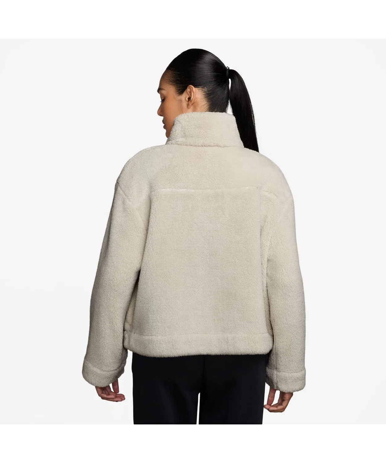 Женская куртка из флиса с молнией, модель NSW Essential Sherpa NIKE, Black — фото 2