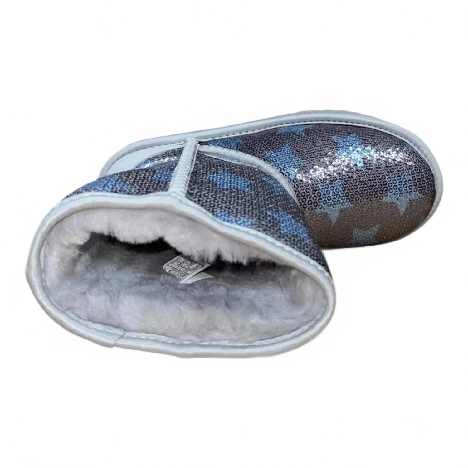 Детские ботинки для девочек с блестящей звездой Classic Short II Sequin Star UGG, Denim Blue — фото 3