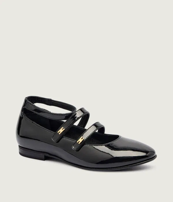Детские балетки для девочек из экокожи Ballerine Elisabetta Franchi, черный