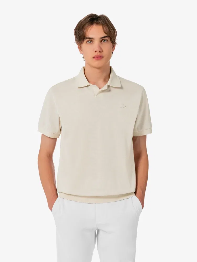 Футболка поло с открытым воротником LACOSTE, Beige
