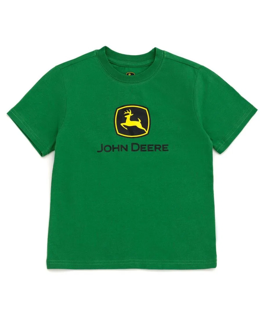 Детская футболка с принтом John Deere, Signature Green