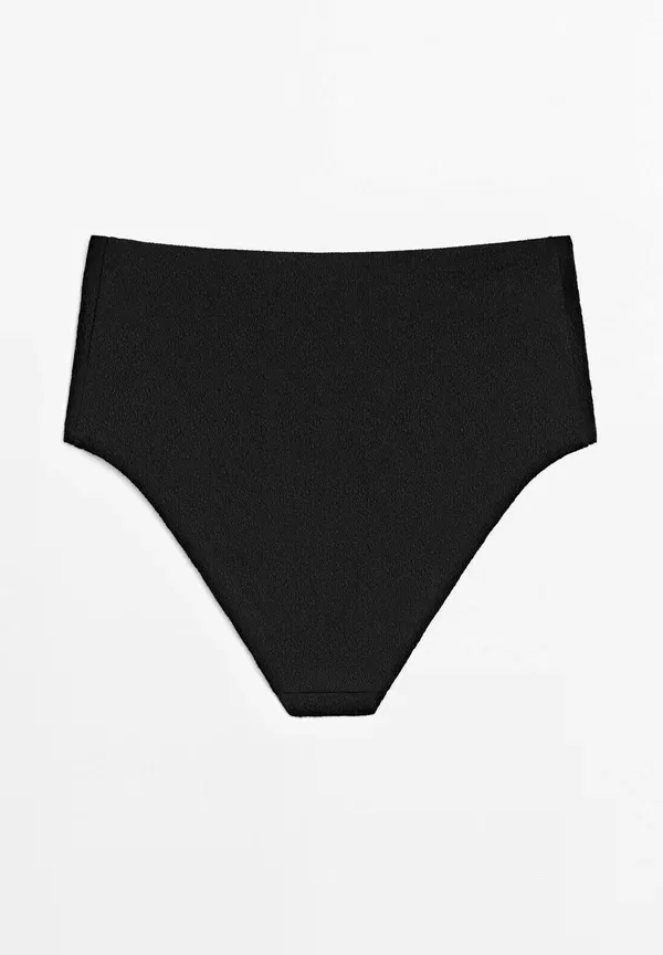 Бикини-трусы с высокой талией, Model Textured high-waist bikini briefs, Massimo Dutti, черный — фото 3