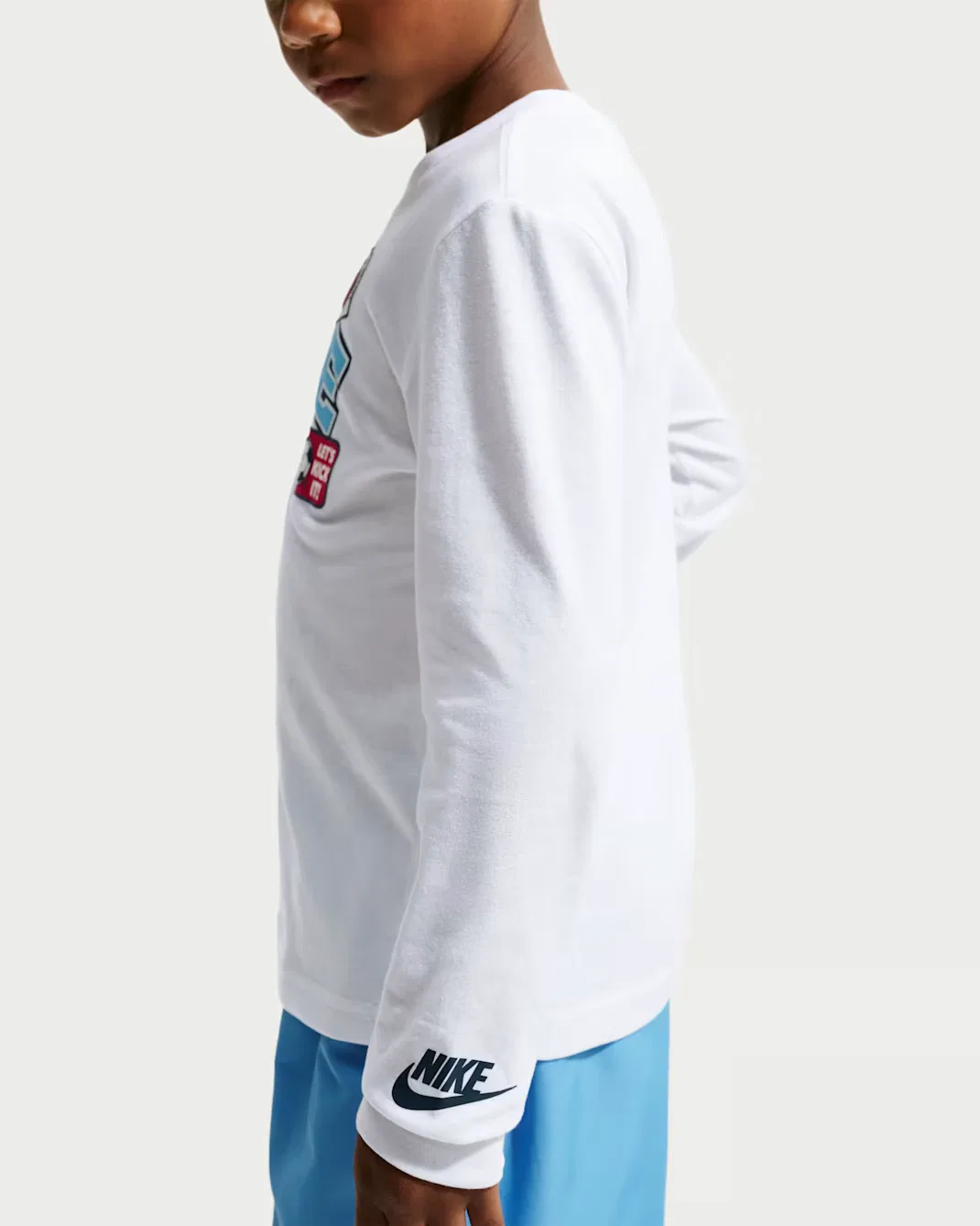 Детская футболка с длинными рукавами и графическим принтом Nike, White — фото 2