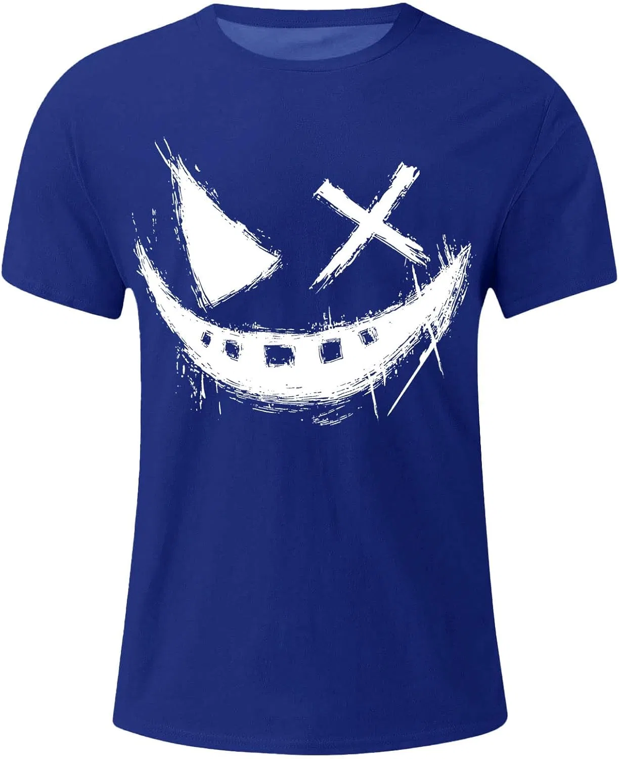 Мужская футболка с графическим рисунком Smiley Face, Blue — фото 4