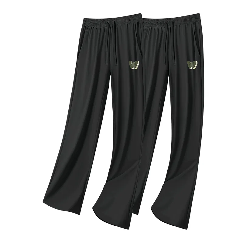 Детские повседневные брюки прямого кроя Ma Green Letter Pants Logo MINISO, 2 Pack, Black