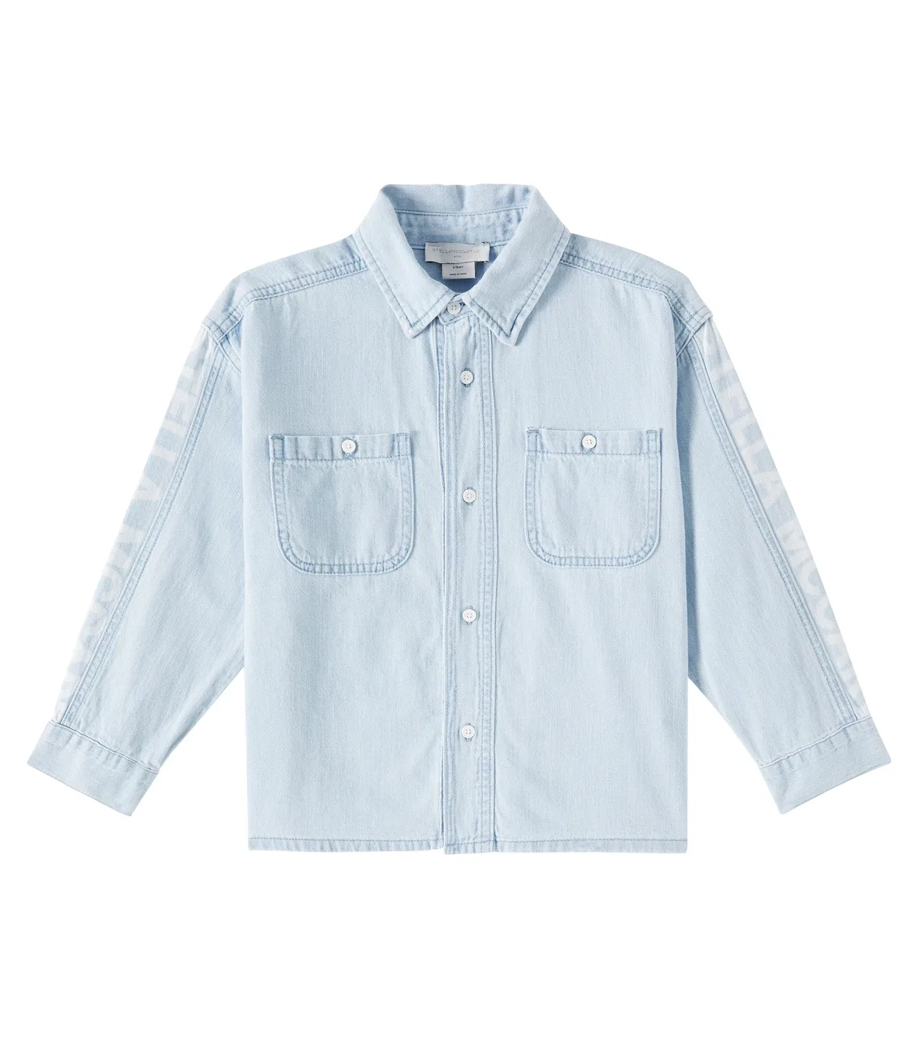 Джинсовая рубашка с длинным рукавом Stella Mccartney Kids, синий