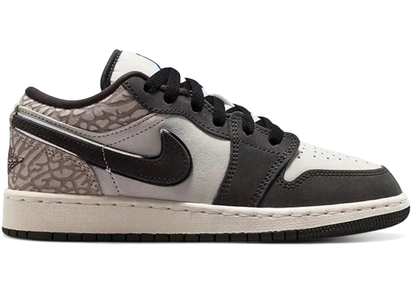 Детские кроссовки Lifestyle с принтом Jordan 1 Low SE Jordan, Sail/Deep Pewter/Gamma Grey/Game Royal