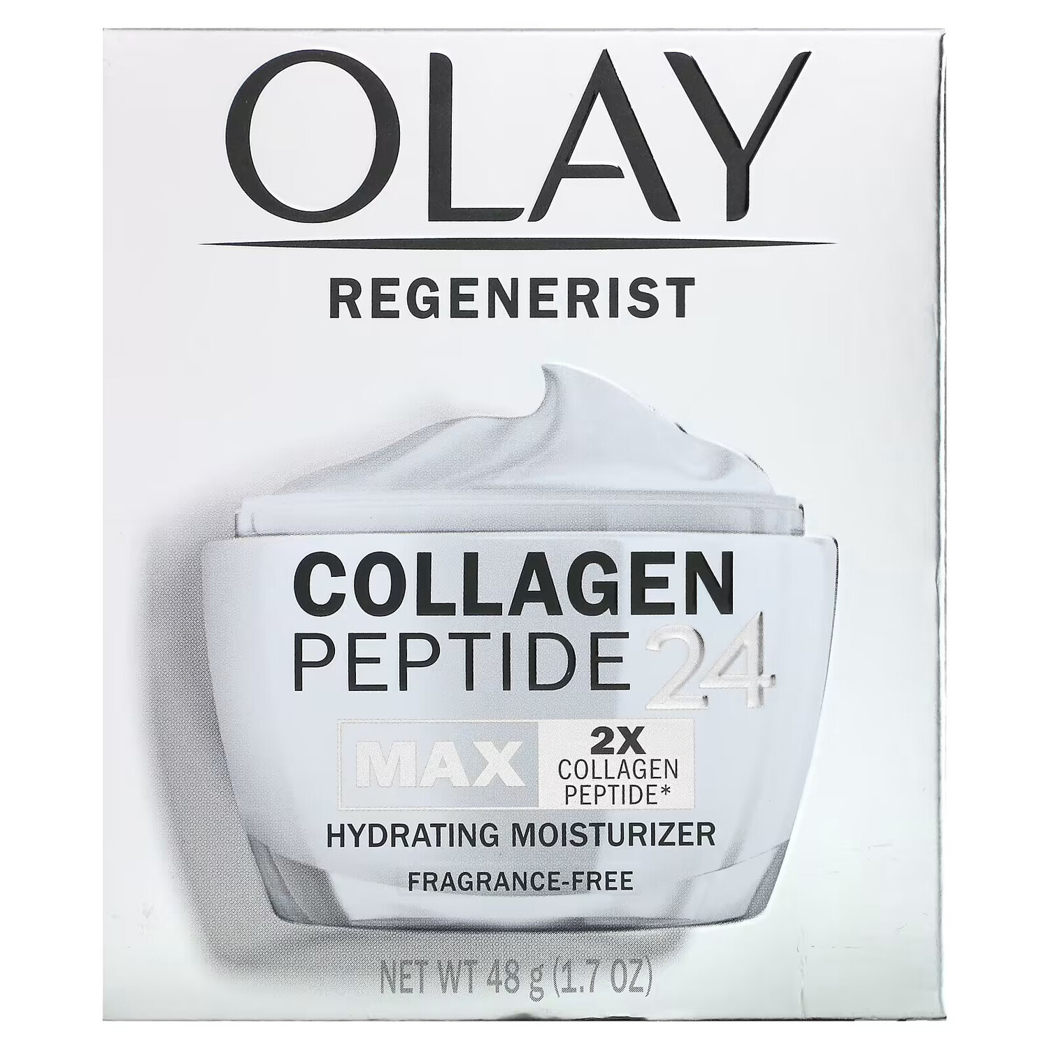 Olay, Regenerist, увлажняющее увлажняющее средство с пептидами коллагена 24, без отдушек, 48 г (1,7 унции) — фото 3