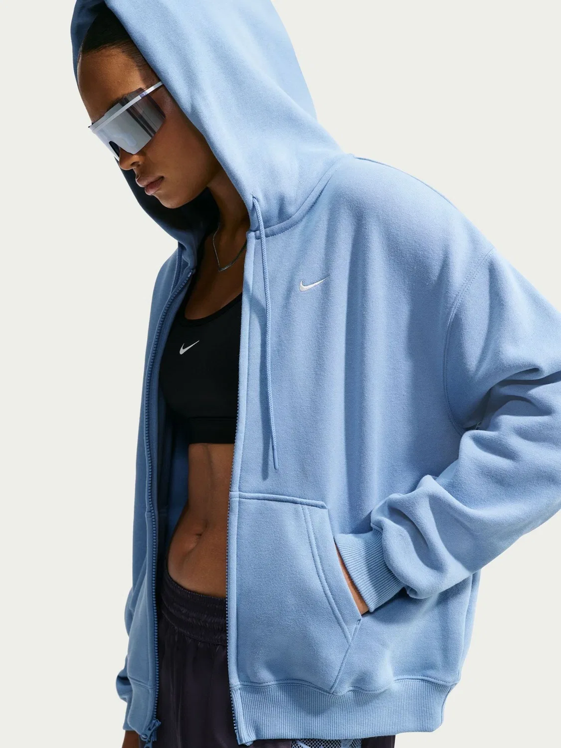 Толстовка большого размера из флиса Nike Work Blue Studio — фото 4