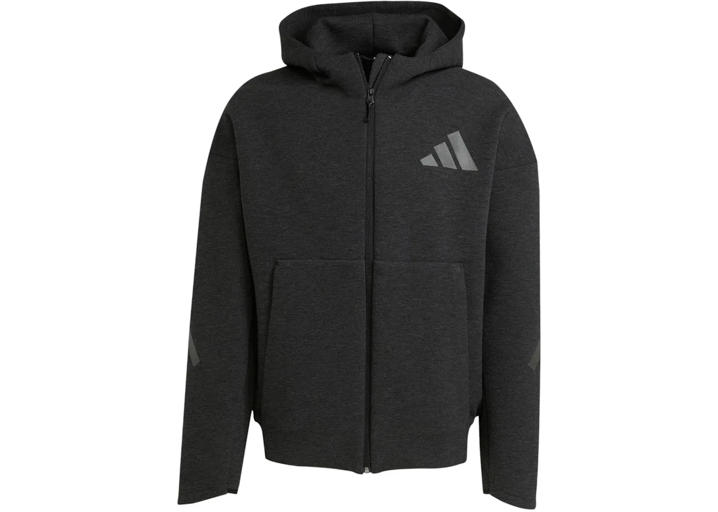 Мужское худи на молнии с премиальной отделкой Adidas Z.N.E. Premium Full-Zip, цвет Black Melange