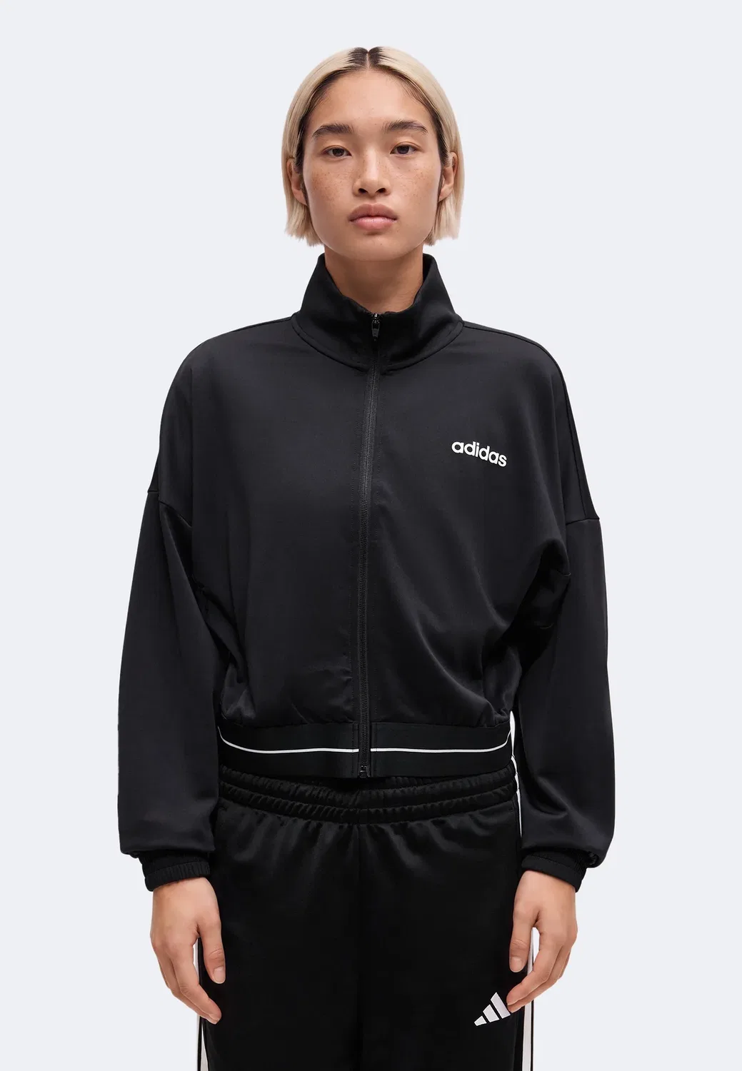 Укороченный спортивный топ Hyperglam - тренировочная куртка Adidas Performance, Black