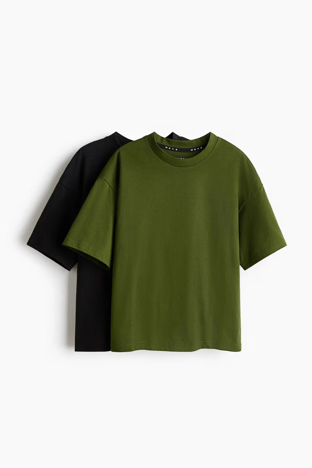 Комплект из двух футболок свободного кроя Drymove H&M, Olivgrün/Schwarz
