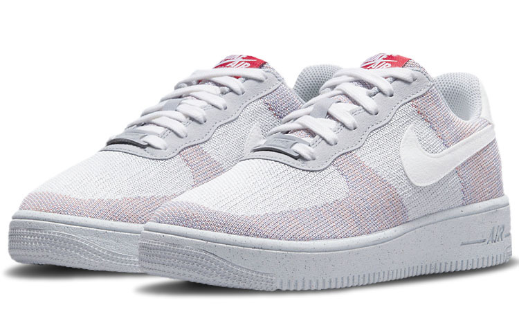 Кроссовки Nike Air Force 1 Low Crater Flyknit, серый/белый — фото 3