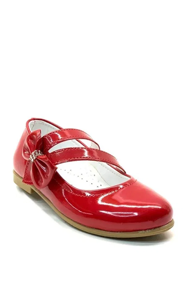 Детские балетки для девочек с ортопедической стелькой Tuğba Ortopedi, Red Patent Leather — фото 2