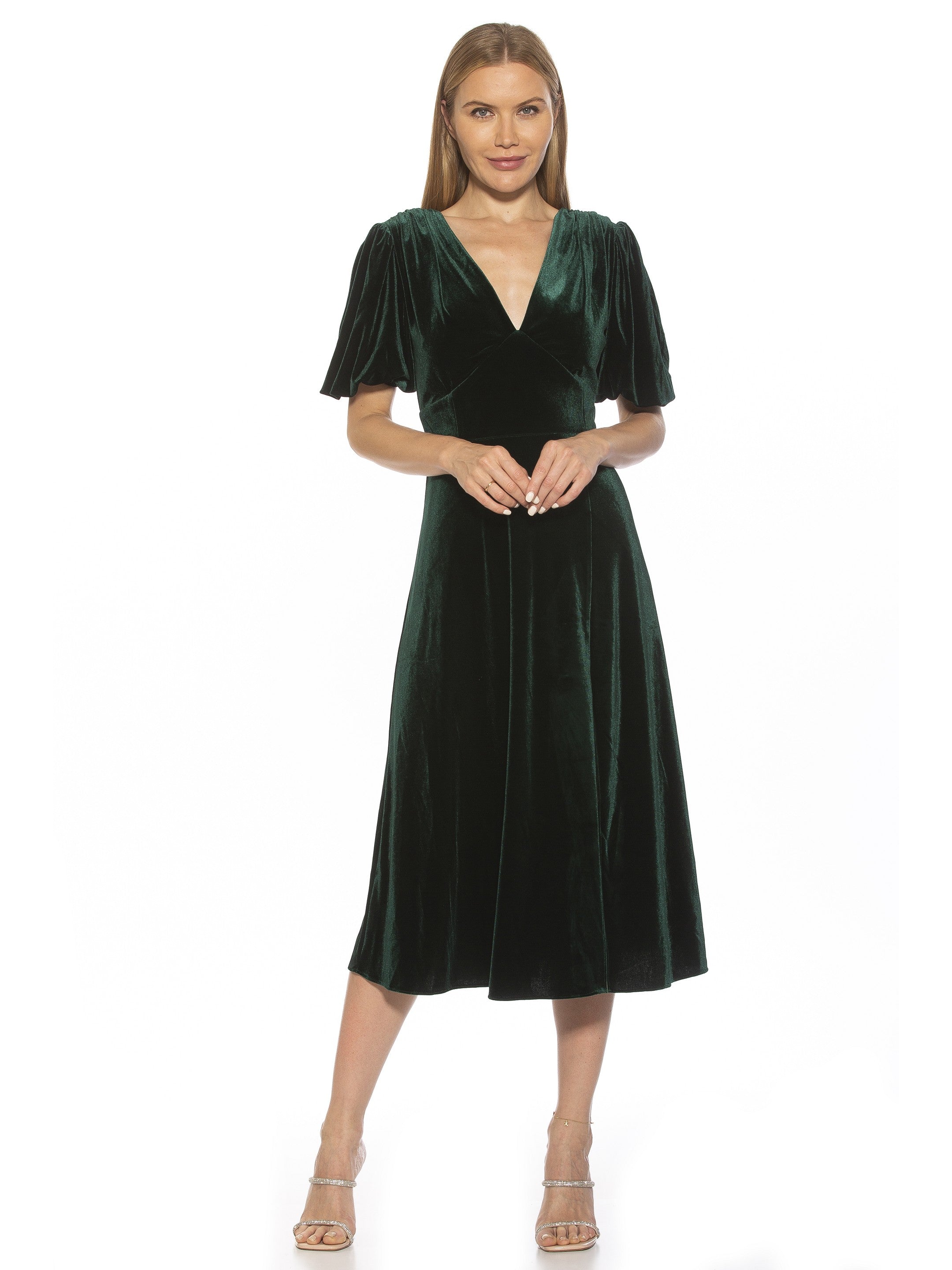 

Платье миди Nola Velvet ALEXIA ADMOR, цвет emerald