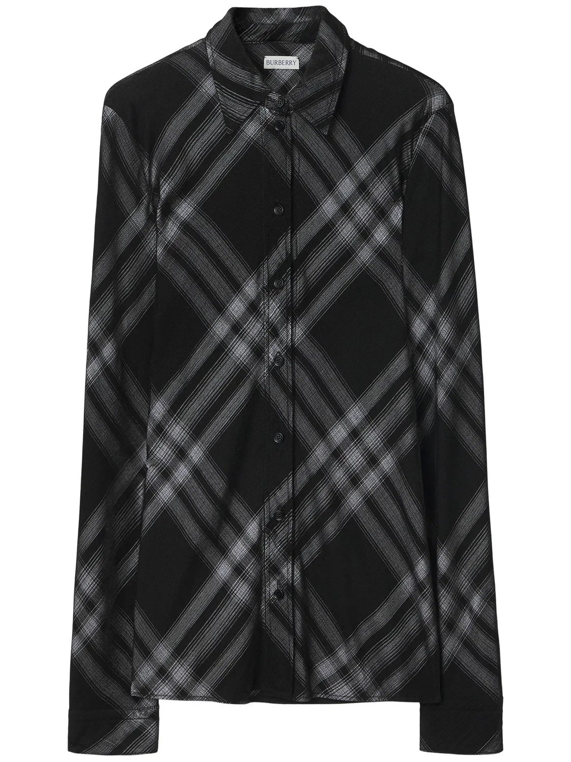Рубашка с длинными рукавами в клетку Burberry, черный
