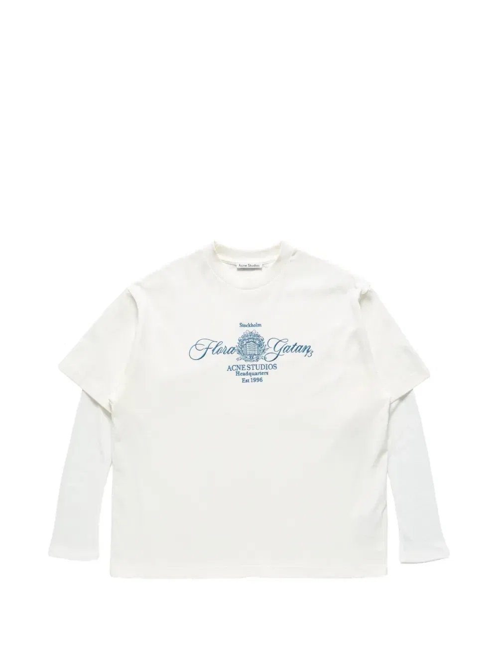 Футболка с вышивкой Acne Studios, бежевый