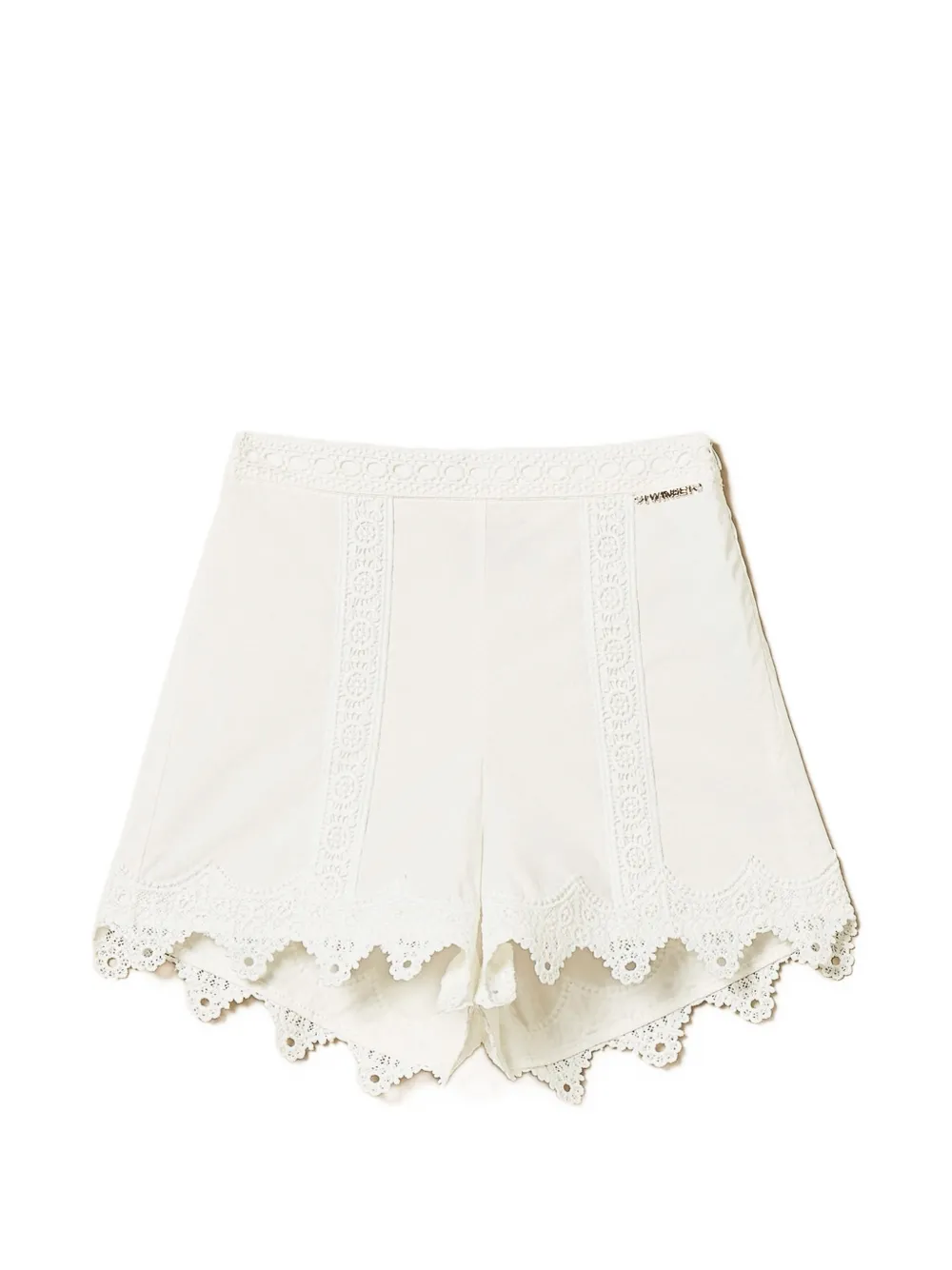 

Шорты из поплина с кружевной отделкой Twinset Kids, белый