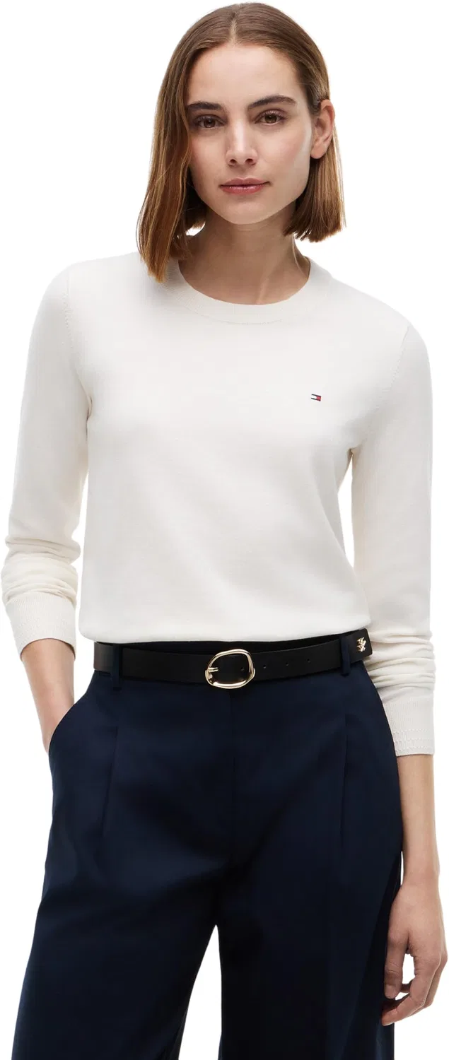 Женский пуловер с круглым вырезом Tommy Hilfiger, Yellow (Ivory Petal)