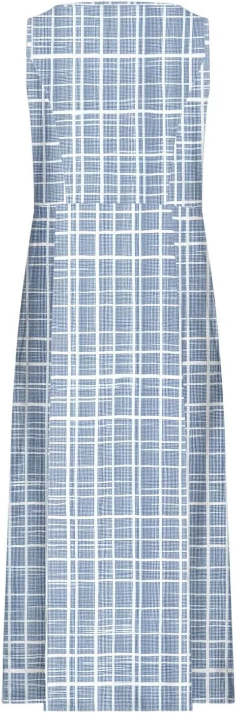 Женское летнее макси-платье с принтом Boho Cotton Linen, Blue — фото 4